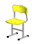 Durable Plastic Chair with Metal Frame - Perspective
