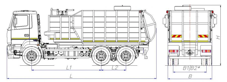 Side Loading Garbage Truck Model MK-3551-11