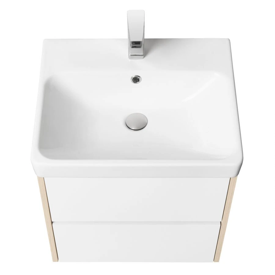 Scandinavian Style Sink Cabinet Aquaton Scandi 55 White, Verona Oak 1A251701SDB201