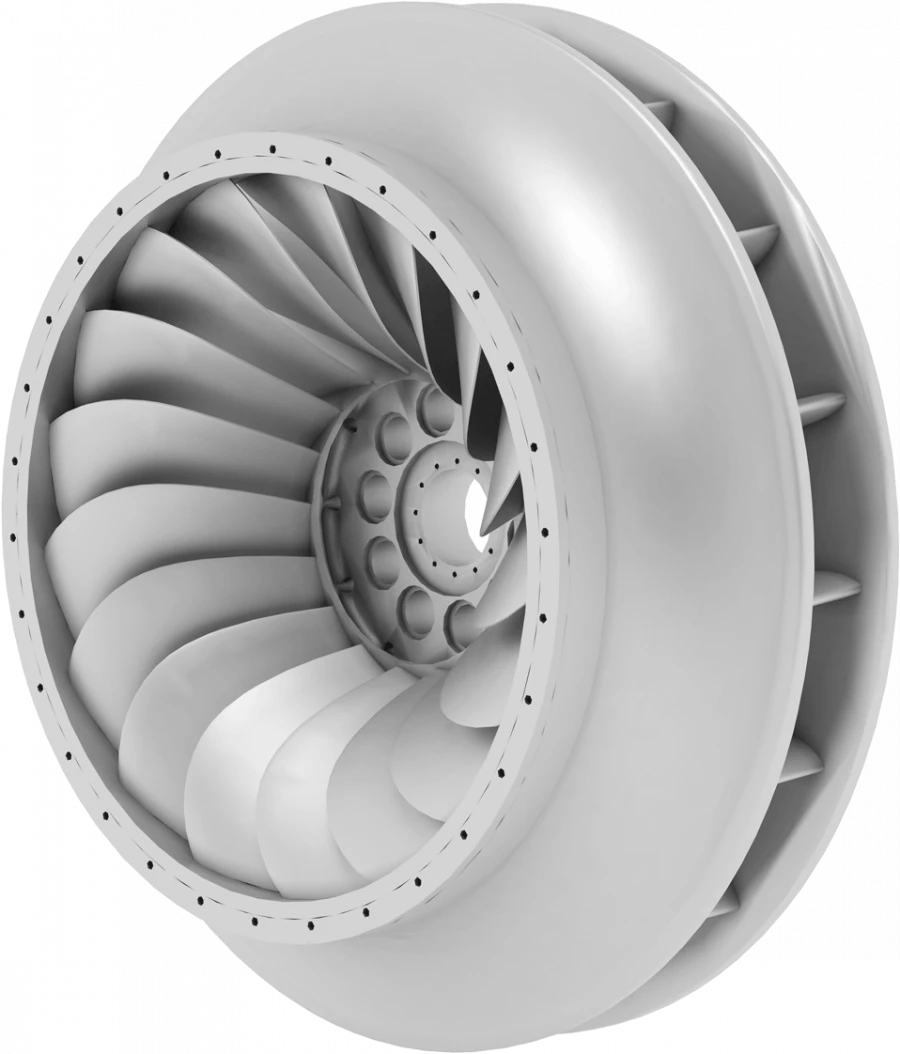 Radial-Axial Hydroturbine for Tower HPP, under 50 MW