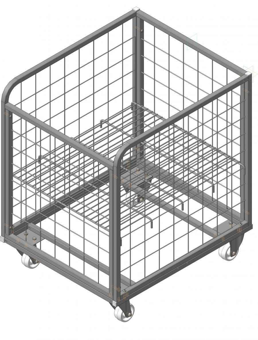 Adjustable Height Metal Basket on Wheels for Easy Storage