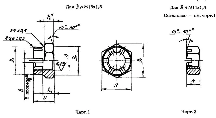 High Hexagon Crown Nuts OST 1 33043-80