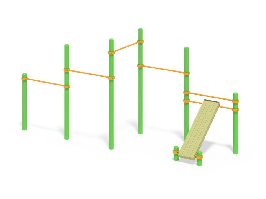 Five-Bar Exercise Station with Bench for Core Workouts - SO 7.12