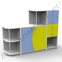 Nature Corner Cabinet with Open Shelves and Drawers