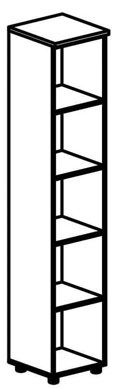Narrow Open Shelf Cabinet 4111 Rhythm Series