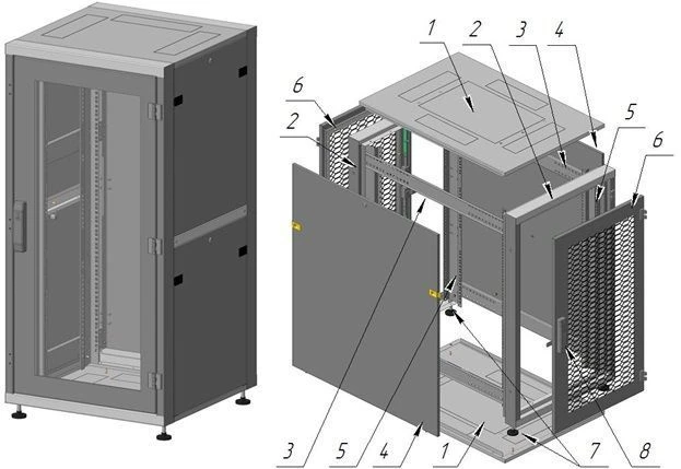 Floor-mounted Telecommunications Cabinet 22U 600x1200x600 mm
