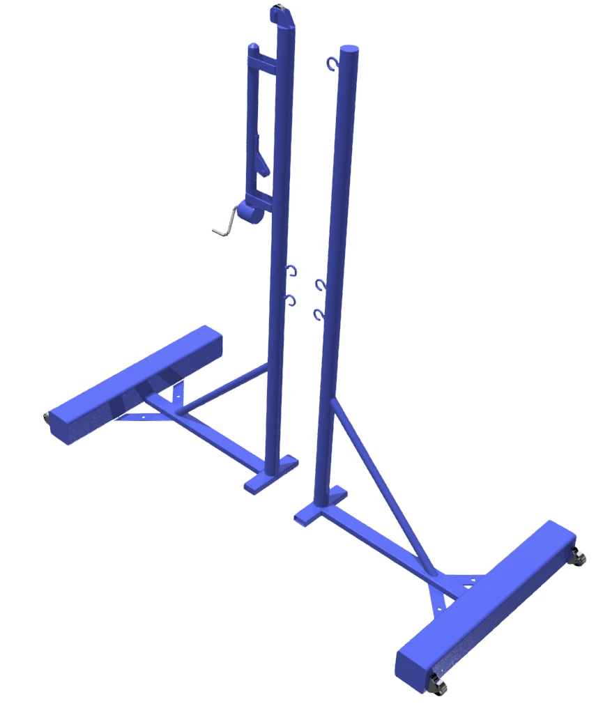 Steel Badminton Stands with Counterweights and Wheels