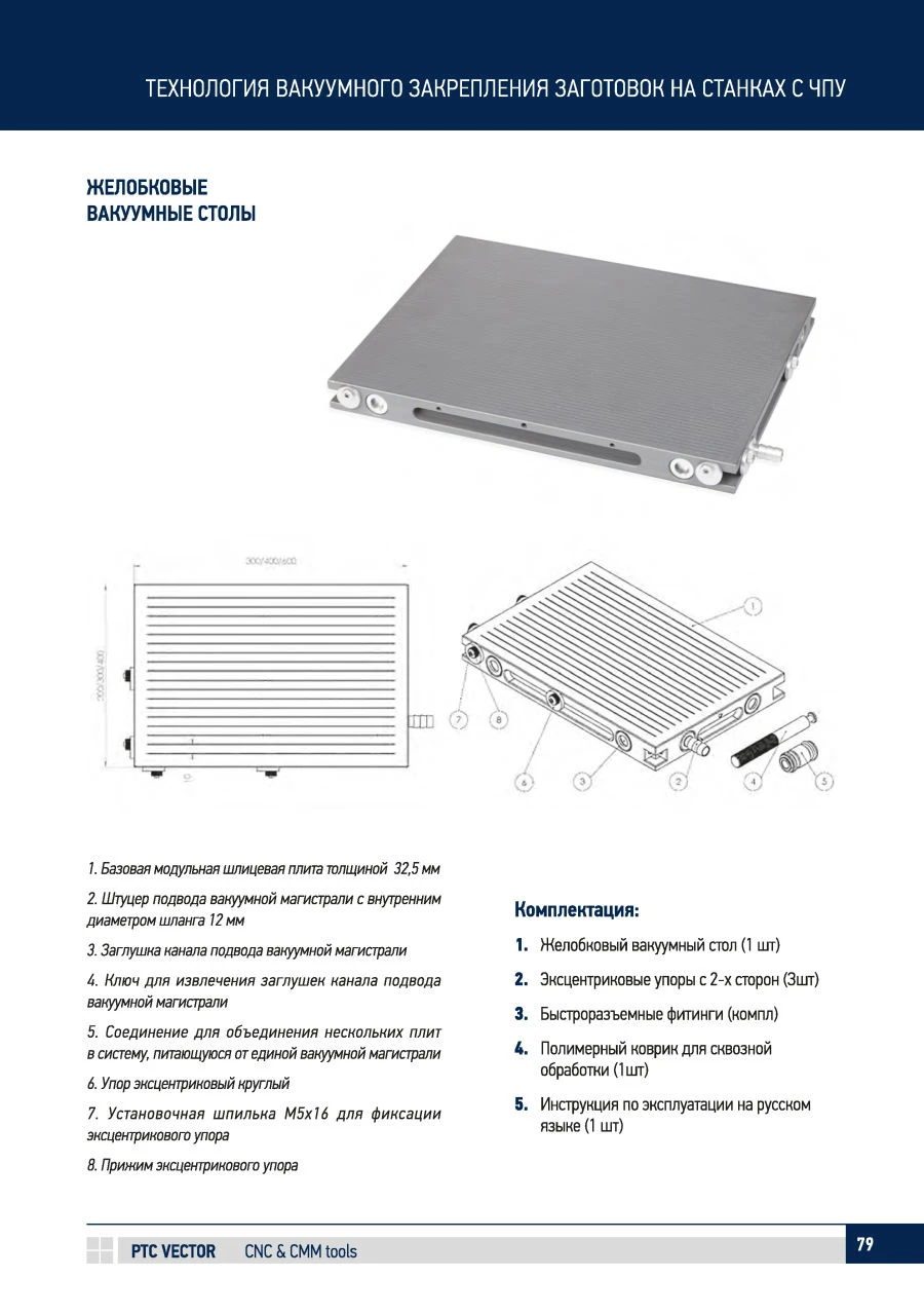 Vacuum Grooved Table for CNC Milling Machines - VRZ