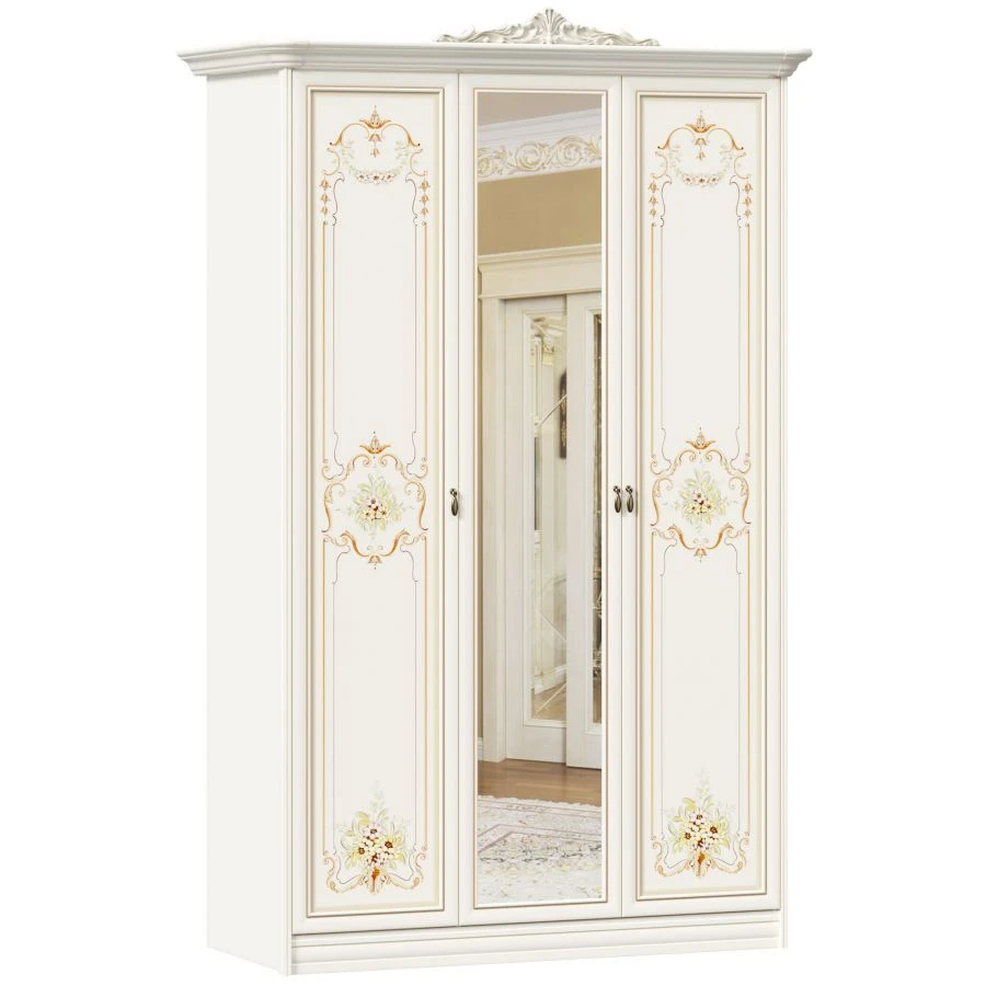 Florence LD.690010.000 Three-Door Wardrobe (Alabaster)