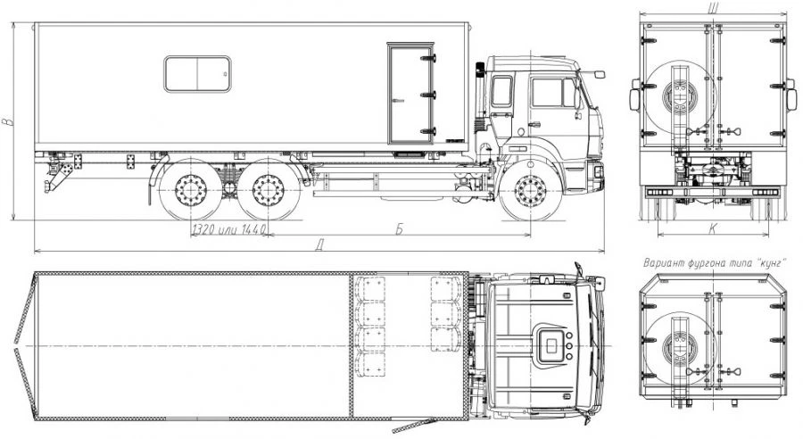 Mobile Workshop Truck 8751F1, 8751F4 on KAMAZ Chassis 65117-50