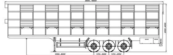 8785T8 Livestock Semi-Trailer with 12 Ton Capacity (Single/Dual Axle)