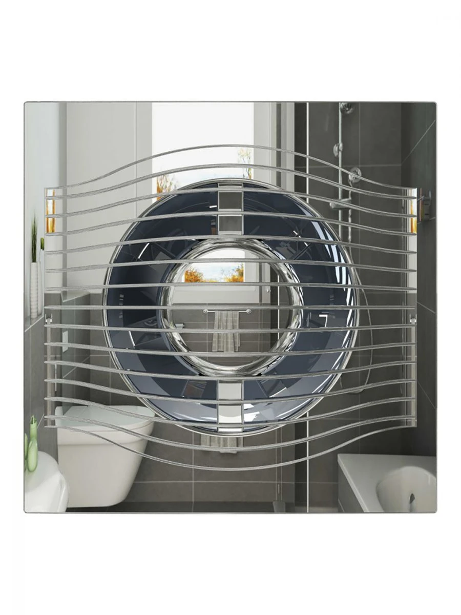 Slim Chrome Exhaust Fan D 125 with Backdraft Damper