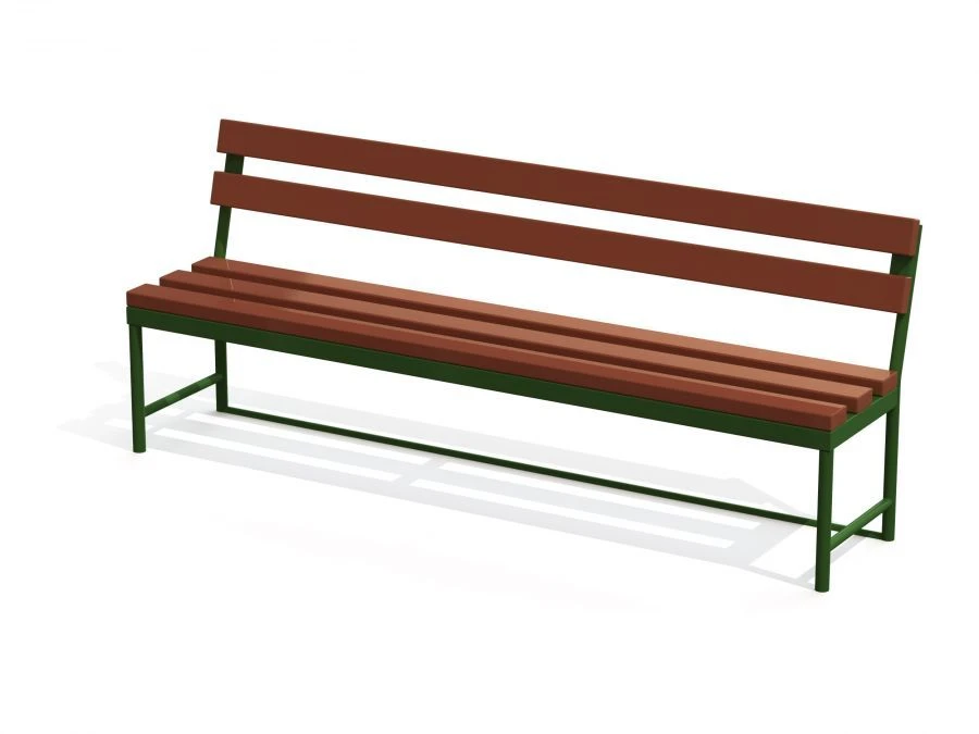 Backrest Bench MF 1.03 - Metal Frame with Composite Wood