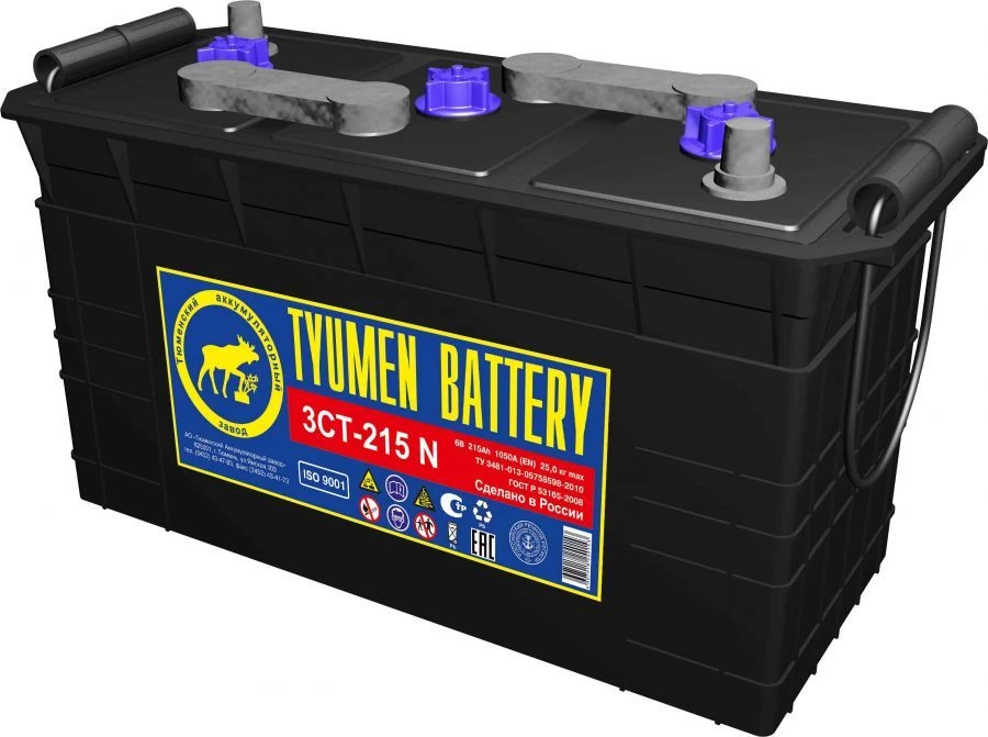 Lead Starter Battery TYUMEN BATTERY 3СТ-215L STANDARD