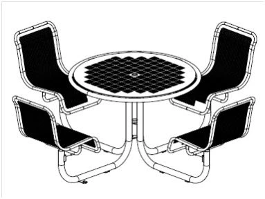 Metal Leisure Table for Public Spaces, Model 13014