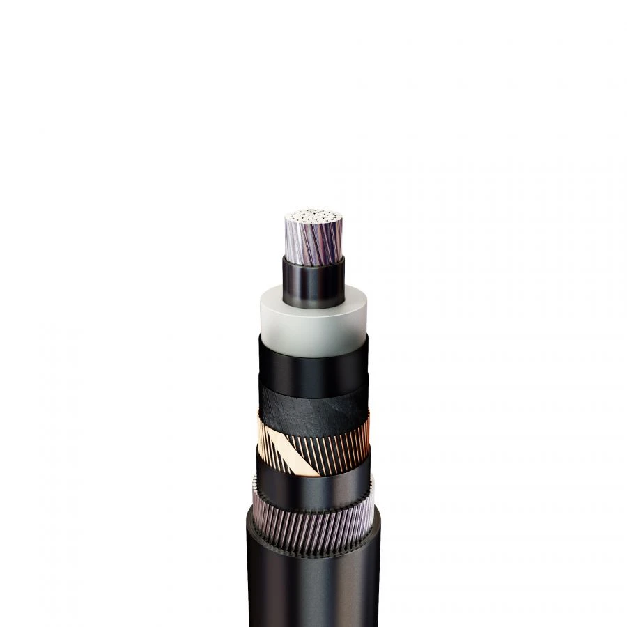 Aluminum Power Cable A2X.. with XLPE Insulation, Single-Core, Wire Armored, PE Sheath