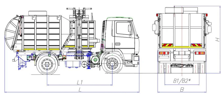Side Loading Garbage Truck Model MK-3551-02