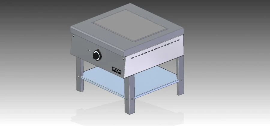 Professional Electric Cooking Stove PЭ15П-02 on Stand, Stainless Steel