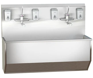 Medical Wall-Mounted Sink with Two Stations, Model DM-6-111-02