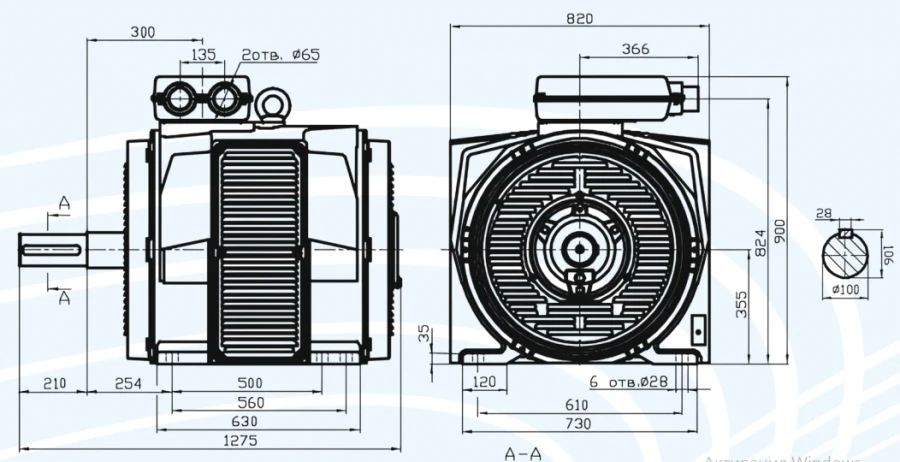 5АН 355 elektr dvigatellari, 75 kVtgacha