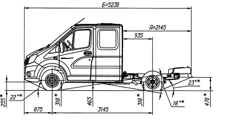 GAZelle NEXT Chassis A22R23 with EURO-5 Gasoline Engine N1
