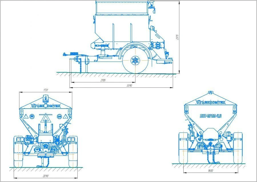 Tractor-mounted Sand Spreader LKT-2.5 PRPP