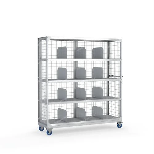 Mobile shelving unit with cladding series 1676