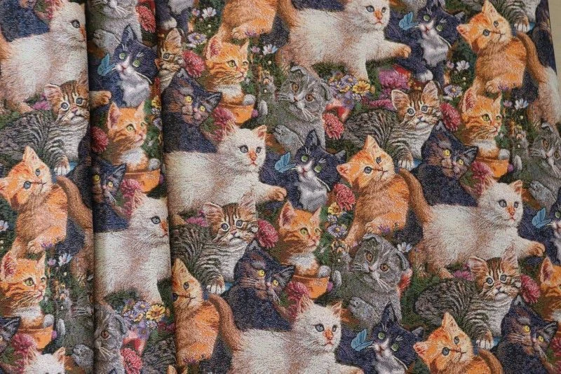 Jacquard Upholstery Fabric "Kittens" Art. 300735