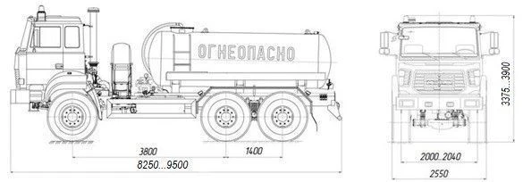 Oil and Gas Condensate Collection Tank AKN/AKNS 4680L9 on Ural 5557 Chassis