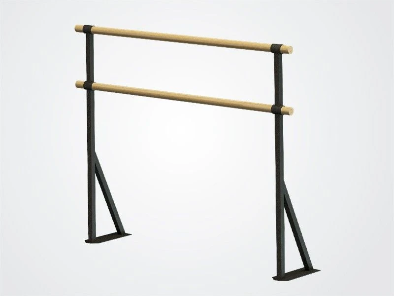 Floor Ballet Bar with Two Rails - Fuete Black