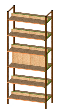 Adjustable Double-Sided Library Shelf with Metal Frame