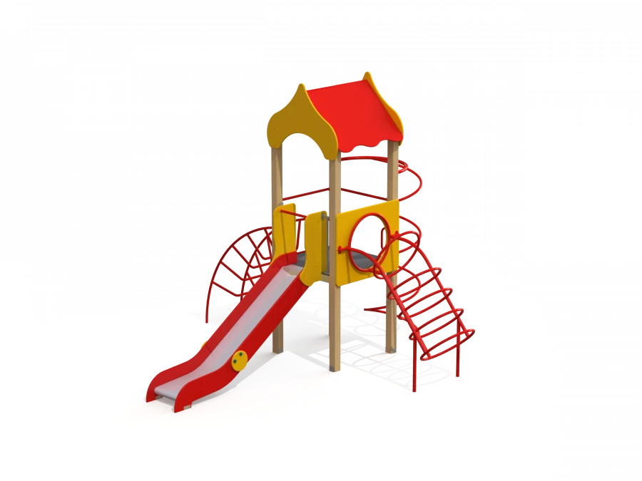 Kids Play Complex with Tower, Slide, and Climbing Features - DIC 1.011
