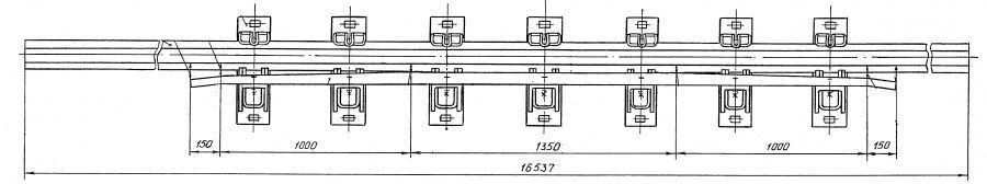 Crossing Switch Rail with Counter Rail for Railway Systems R65 Type 1/9