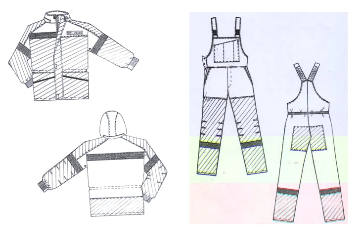 Men's Protective Suit (Jacket, Bib Overalls) for Industrial Use