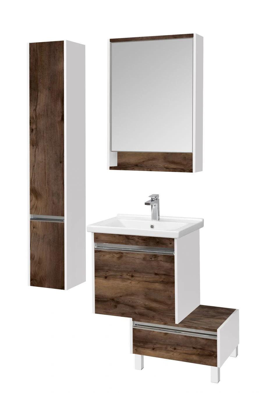 Modern Wall-Mounted Column Cabinet Aquaton Capri Left Dark Taxonyia Model 1A230503KPDBL1.A230.5.03K.PDB.L