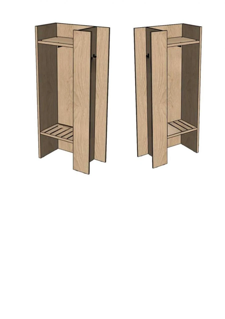 Open Wardrobe with Built-in Suitcase Compartment "MNS" (Left/Right)