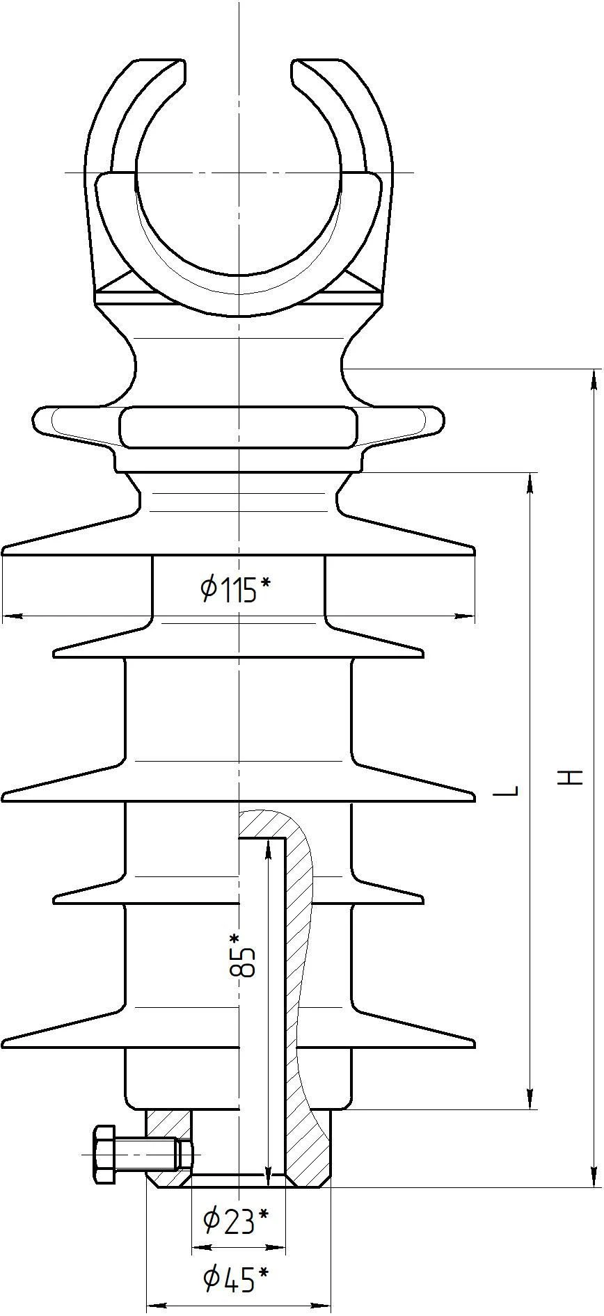 Composite Linear Rod Insulator OLSK 12.5-10-ASH-4