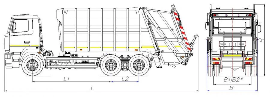 Rear-Loading Garbage Truck Model MK-3542-11