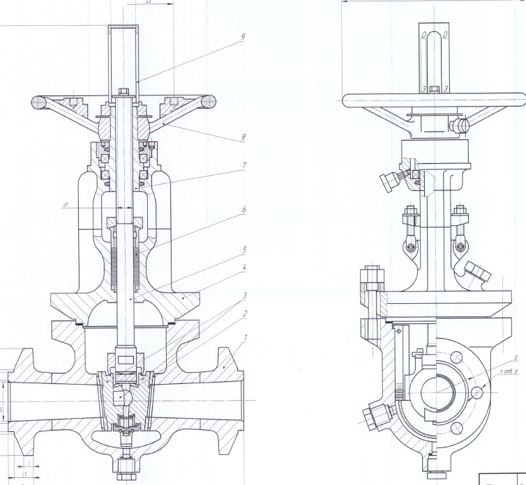 Steel Gate Valves DN 65-150 PN 6.4 MPa for Ship Systems