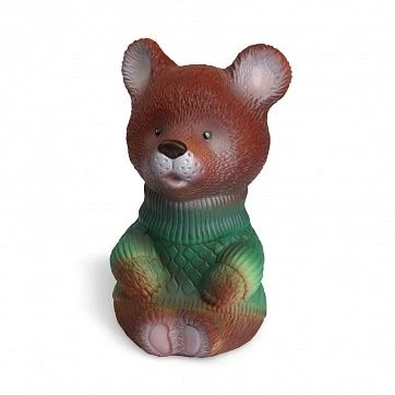Realistic Baby Bear Plush Toy in Green Sweater