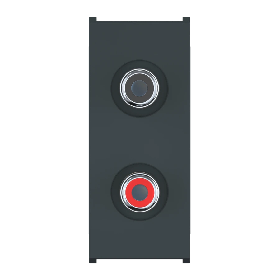 Caduceus Aling Mode Audio Socket 2xRCA, 1M, Anthracite, Art. 6627.A