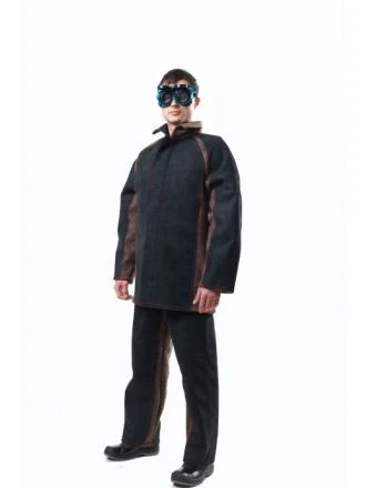 Wool Suit with Suede Inserts, Type B, CKK013