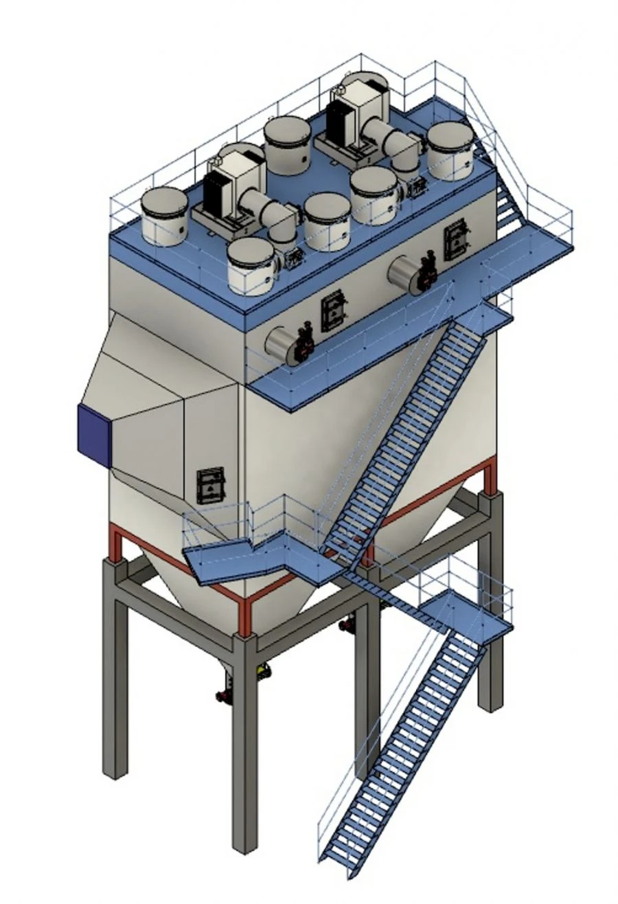 Horizontal Dry Electrofilter TTS-2x3.2-1x4.0-5.0-400