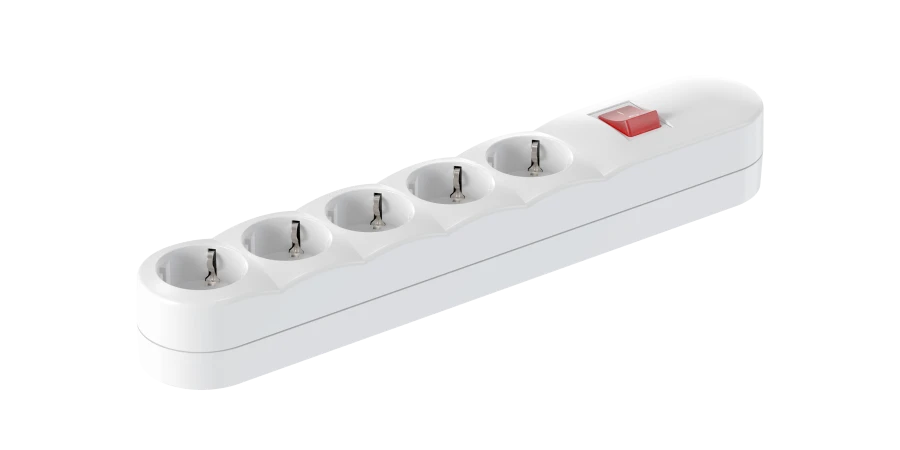 Caduceus Aling 5x16A Extension Socket with Switch 3.6kW, 250V, White, Art. 4405.0