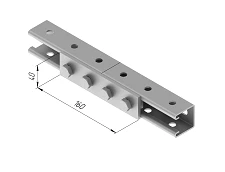 Stainless Steel Plate with 4 Holes SMA 613, 40x160 mm, 5 mm Thickness