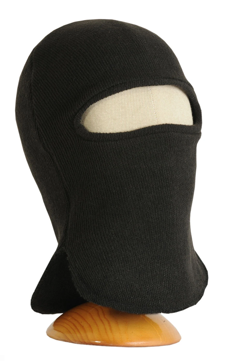 Black Half-Wool Knit Helmet Liner for Military Personnel, Type A