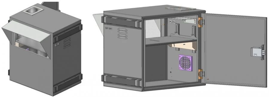 Outdoor Telecommunications Cabinet for Surveillance Equipment STU-C-615x700x505-VK-08