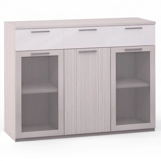 Rimini Ice K96-01CG/23P 3-Drawer Commode with Glass Doors