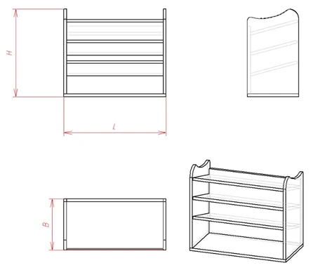 Shoe Storage Cabinet for Organizing Footwear - Model OB.1