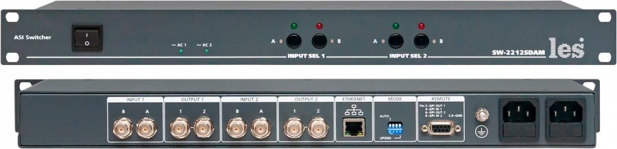 Dual Channel Signal Switch for DVB-ASI TS/T2-MI - SW-2212SDAM